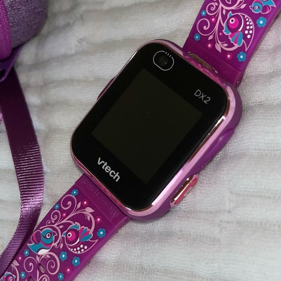 Vtech kids purple smart watch w/ case & charger - like new - Picture 2 of 3